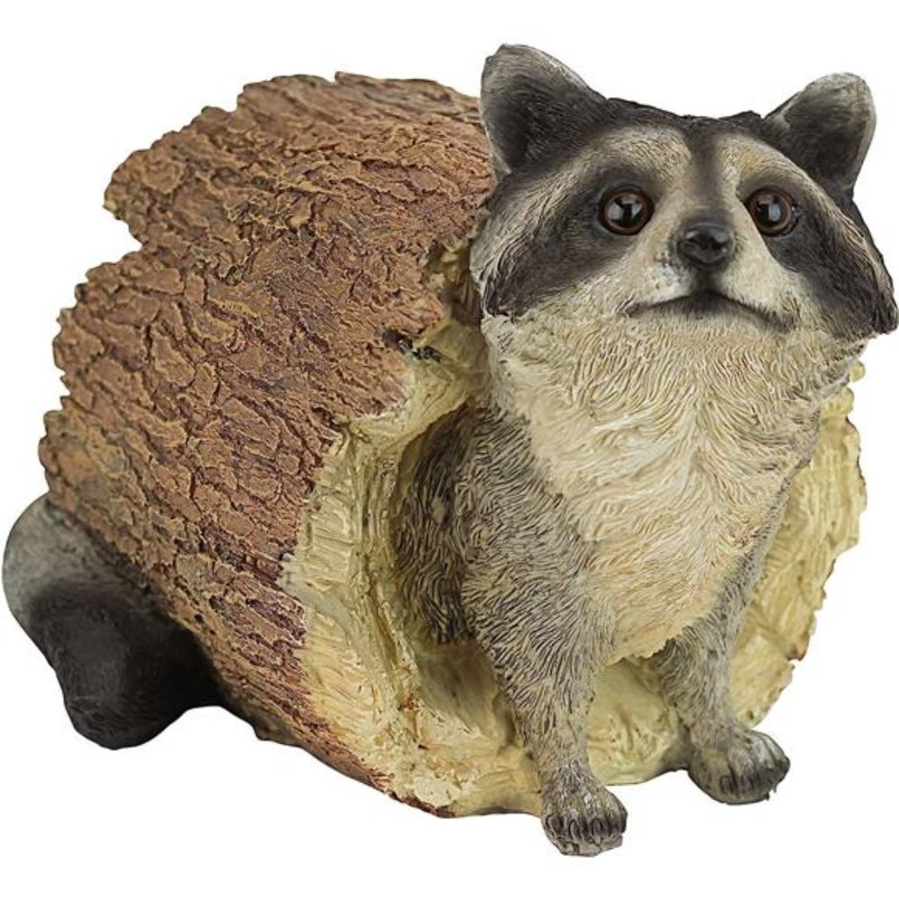 Bandit The Raccoon Indoor/Outdoor Garden Animal Statue, 7 Inches Wide, 10 Inches